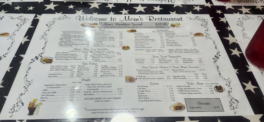 Mom's Restaurant Menu image 2